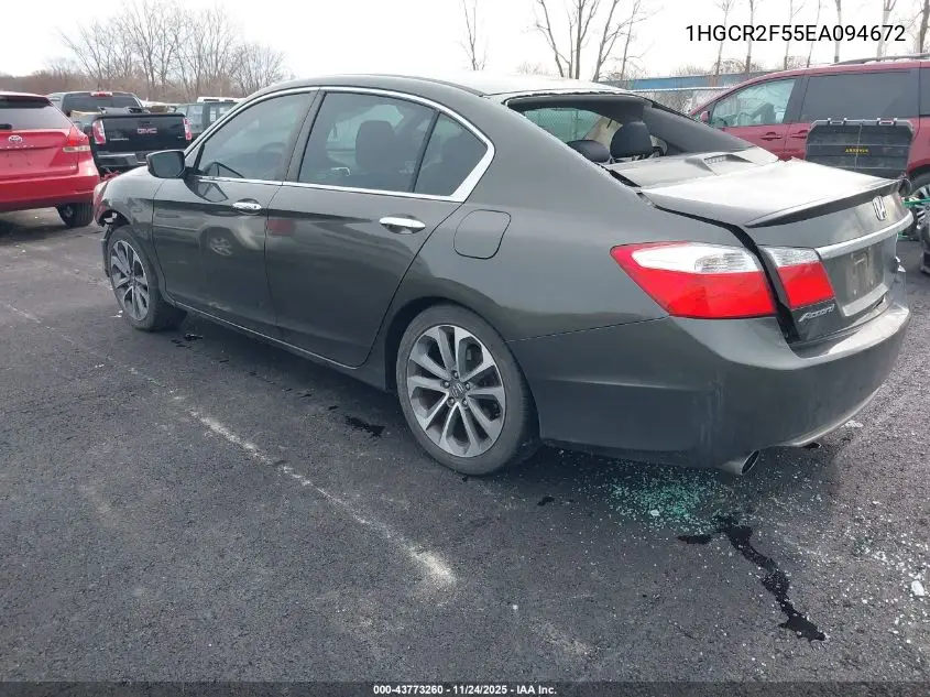 1HGCR2F55EA094672 2014 Honda Accord Sport