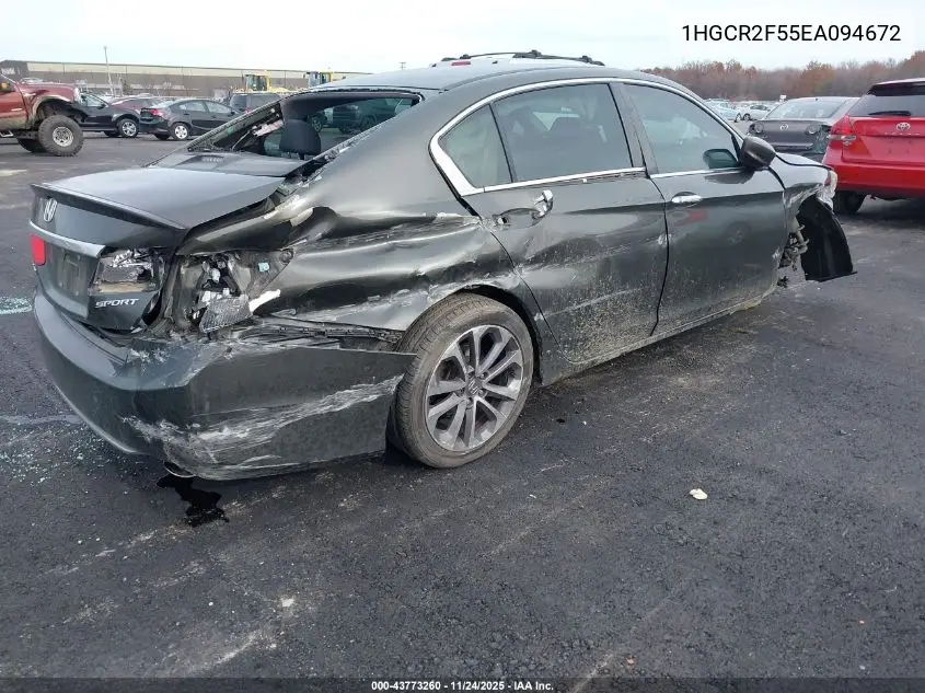 1HGCR2F55EA094672 2014 Honda Accord Sport