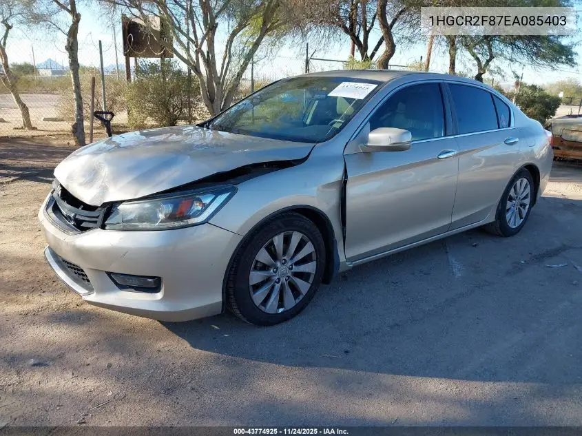 1HGCR2F87EA085403 2014 Honda Accord Ex-L