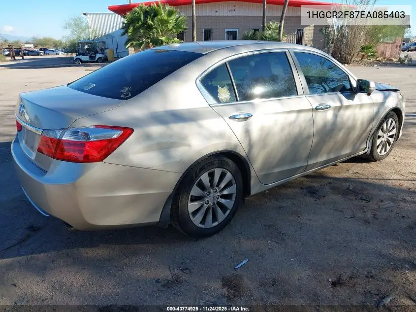 1HGCR2F87EA085403 2014 Honda Accord Ex-L