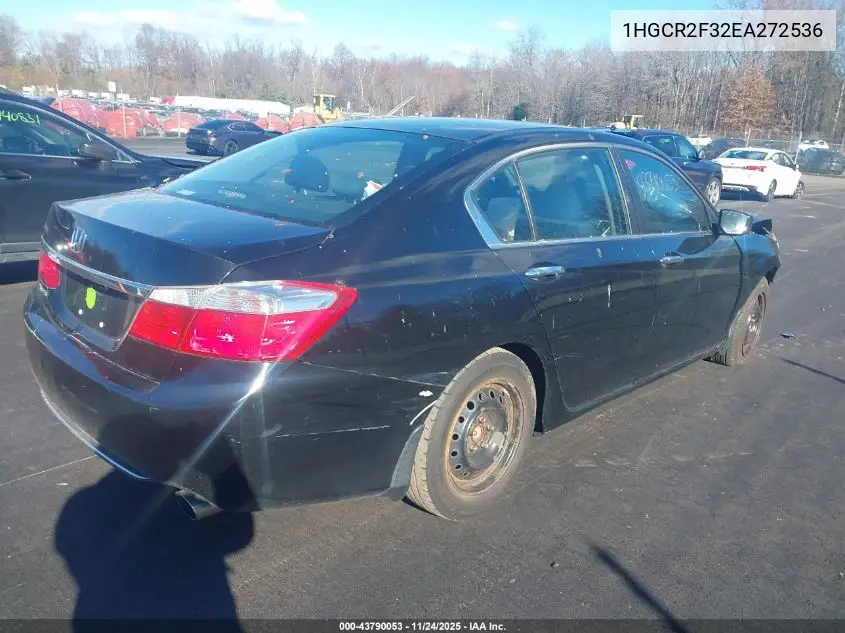 1HGCR2F32EA272536 2014 Honda Accord Lx