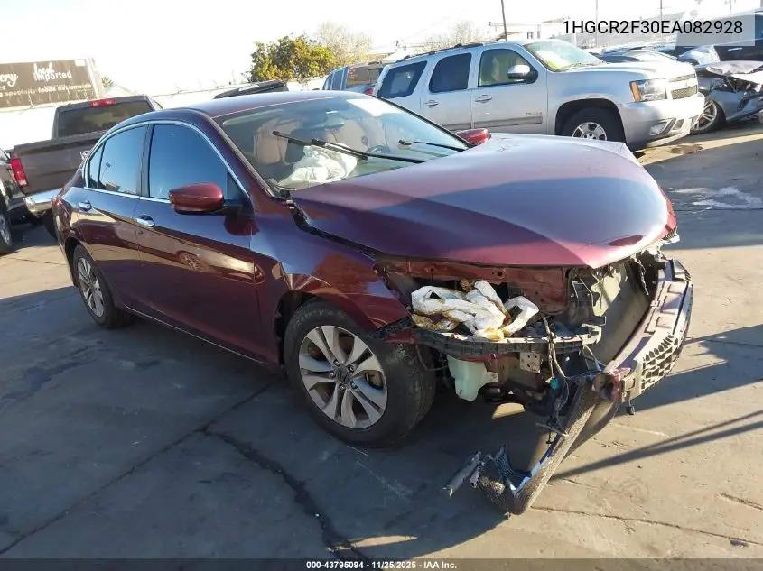1HGCR2F30EA082928 2014 Honda Accord Lx