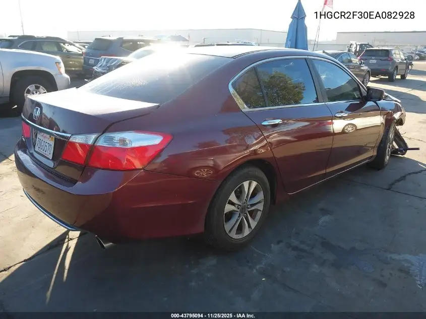 1HGCR2F30EA082928 2014 Honda Accord Lx