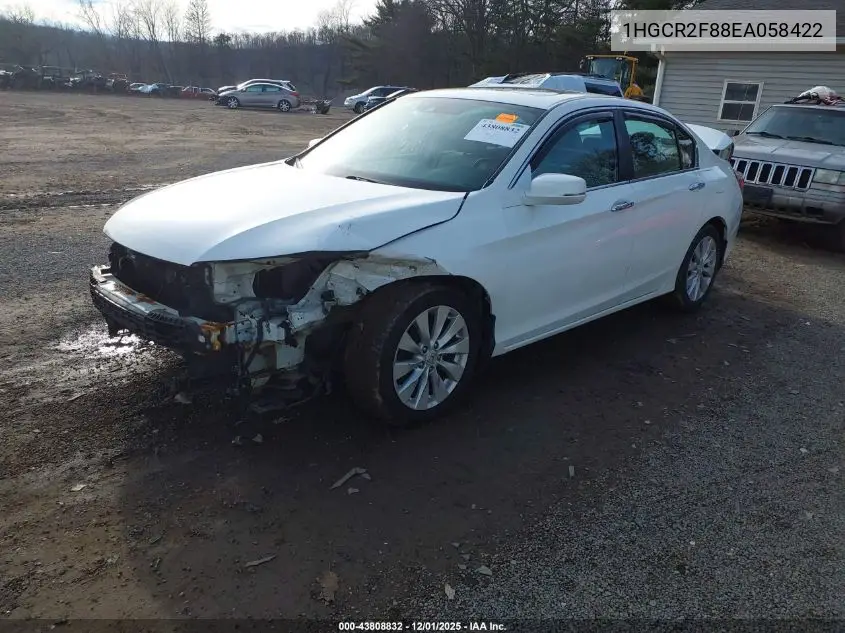 1HGCR2F88EA058422 2014 Honda Accord Ex-L