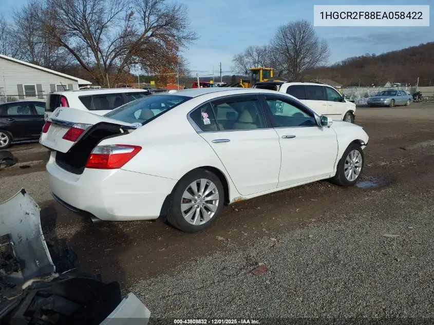 1HGCR2F88EA058422 2014 Honda Accord Ex-L