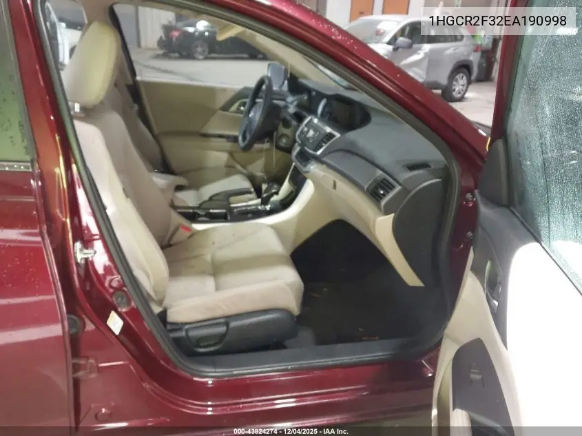 1HGCR2F32EA190998 2014 Honda Accord Lx