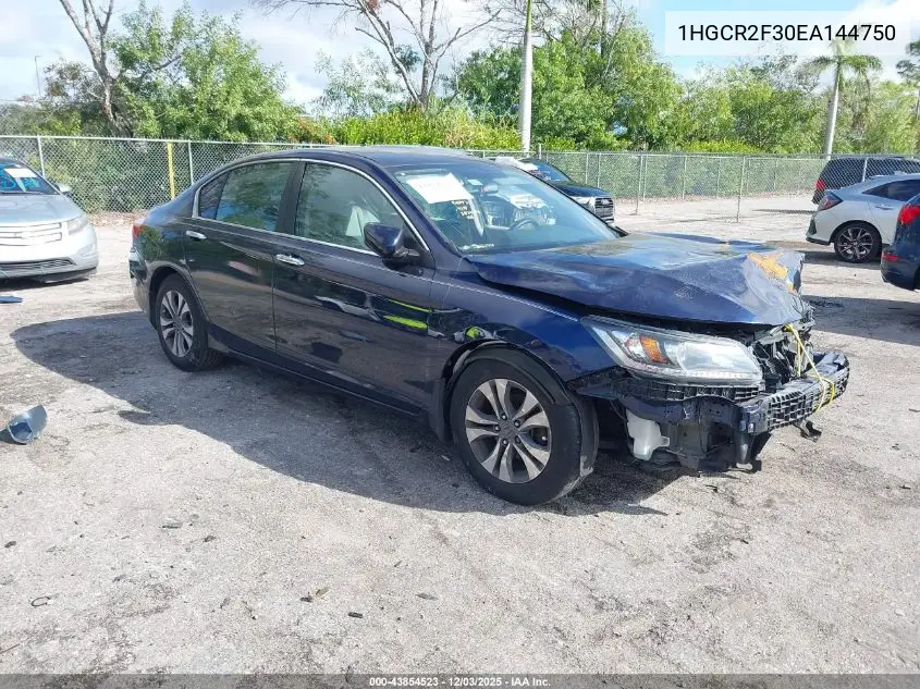 1HGCR2F30EA144750 2014 Honda Accord Lx