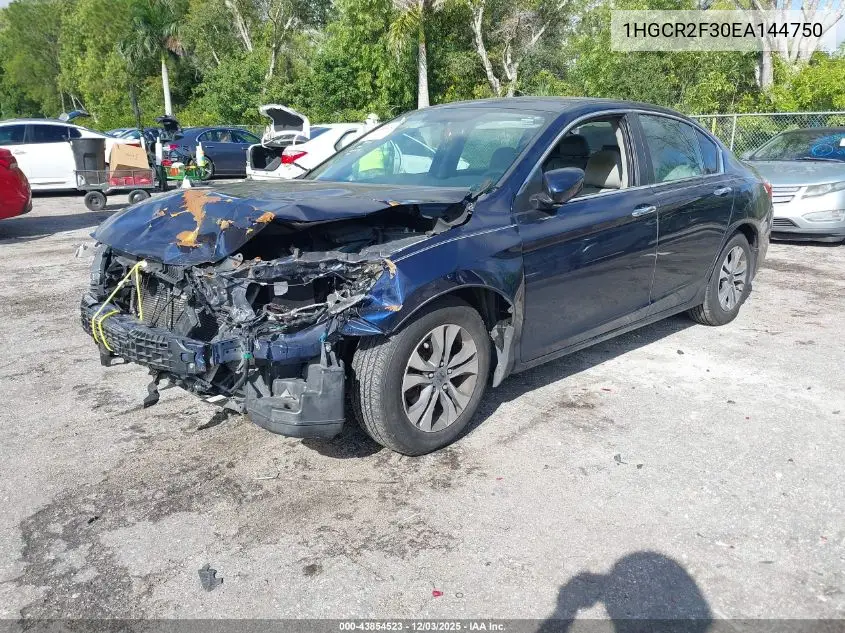 1HGCR2F30EA144750 2014 Honda Accord Lx