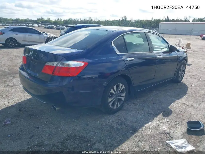 1HGCR2F30EA144750 2014 Honda Accord Lx