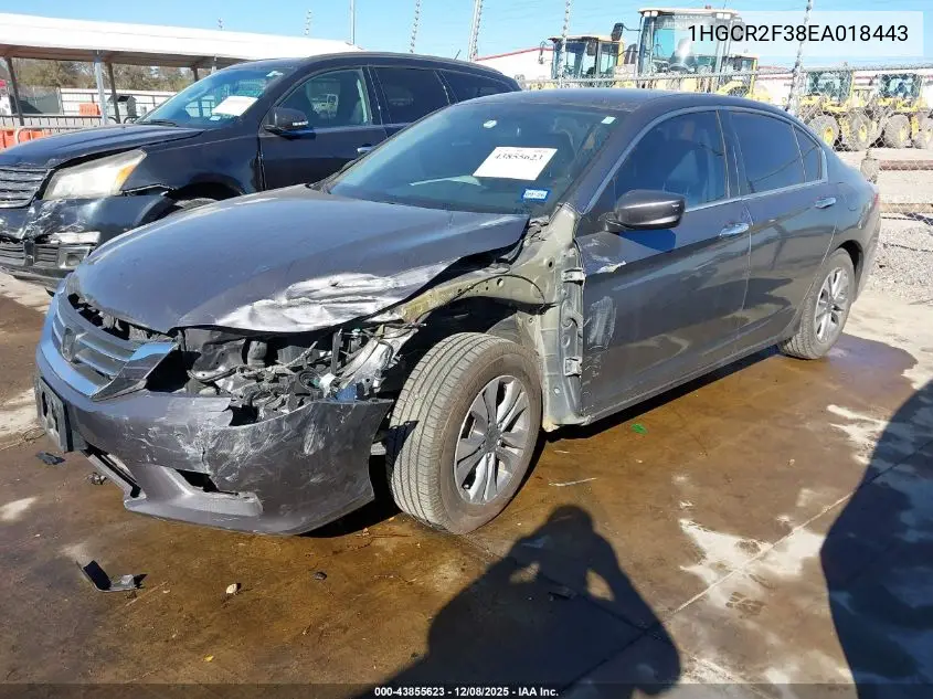 1HGCR2F38EA018443 2014 Honda Accord Lx