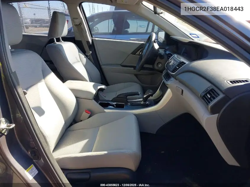 1HGCR2F38EA018443 2014 Honda Accord Lx
