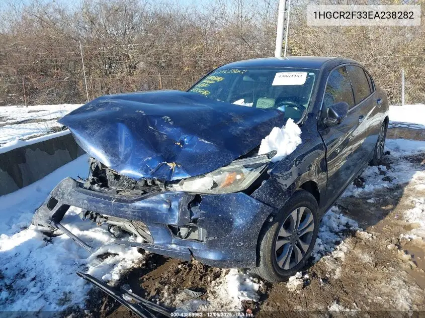 1HGCR2F33EA238282 2014 Honda Accord Lx