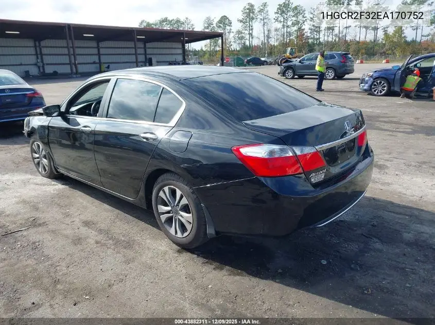 1HGCR2F32EA170752 2014 Honda Accord Lx