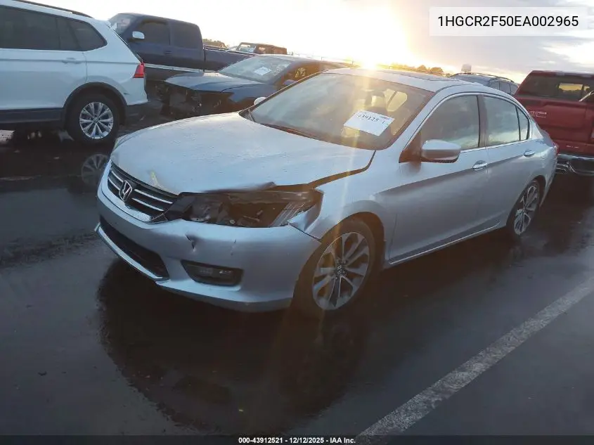 1HGCR2F50EA002965 2014 Honda Accord Sport