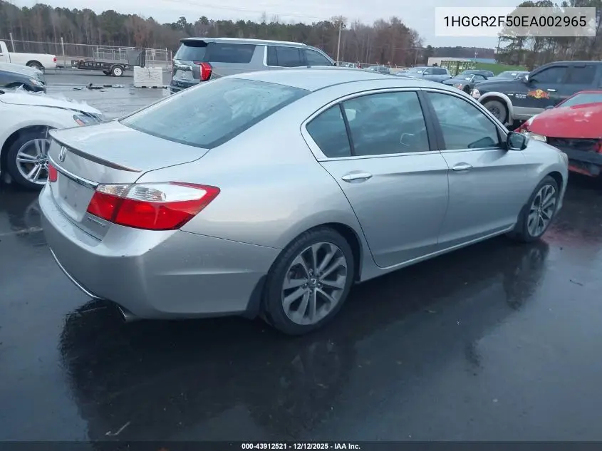 1HGCR2F50EA002965 2014 Honda Accord Sport