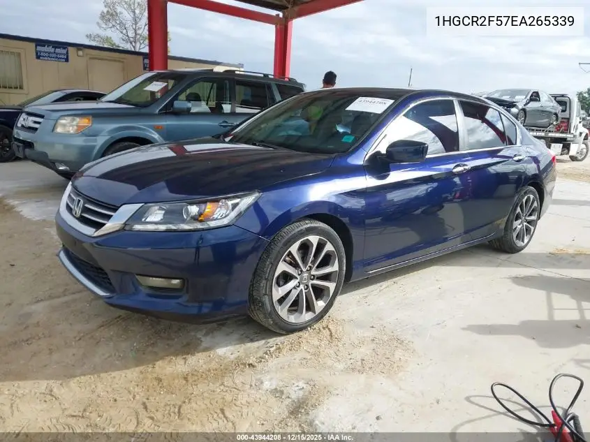 1HGCR2F57EA265339 2014 Honda Accord Sport