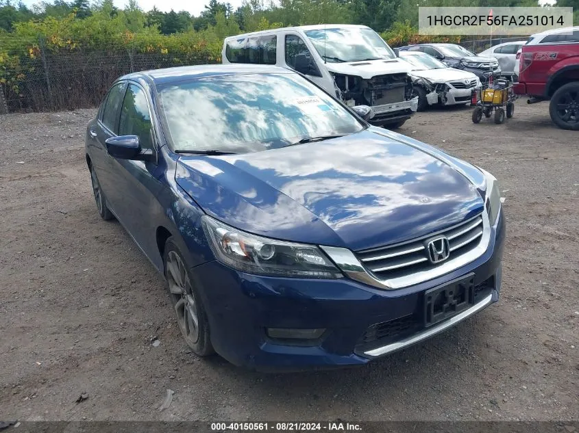 2015 Honda Accord Sport VIN: 1HGCR2F56FA251014 Lot: 40150561