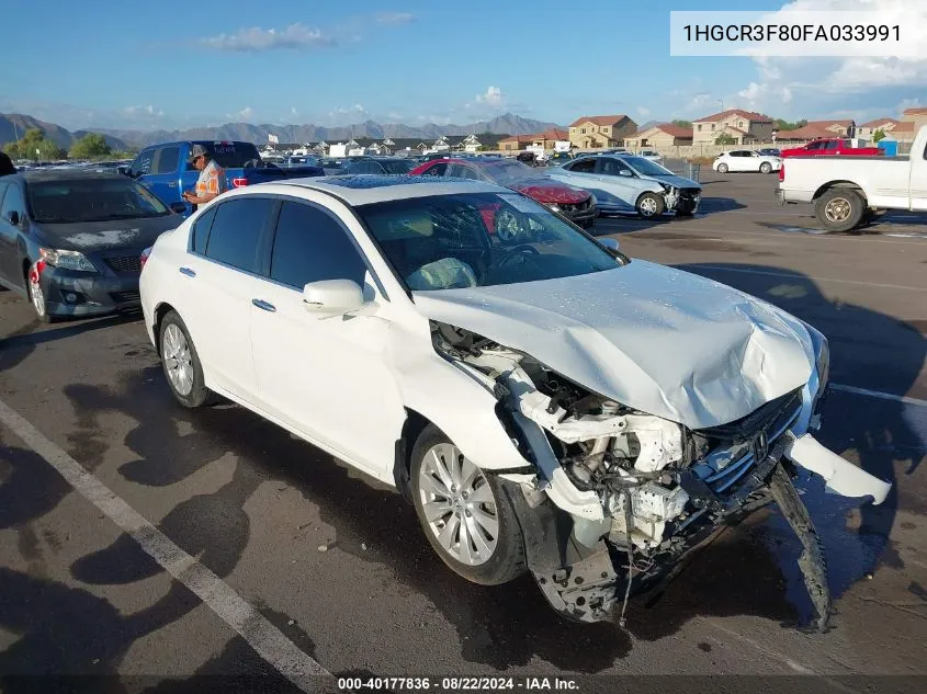 2015 Honda Accord Ex-L V-6 VIN: 1HGCR3F80FA033991 Lot: 40177836