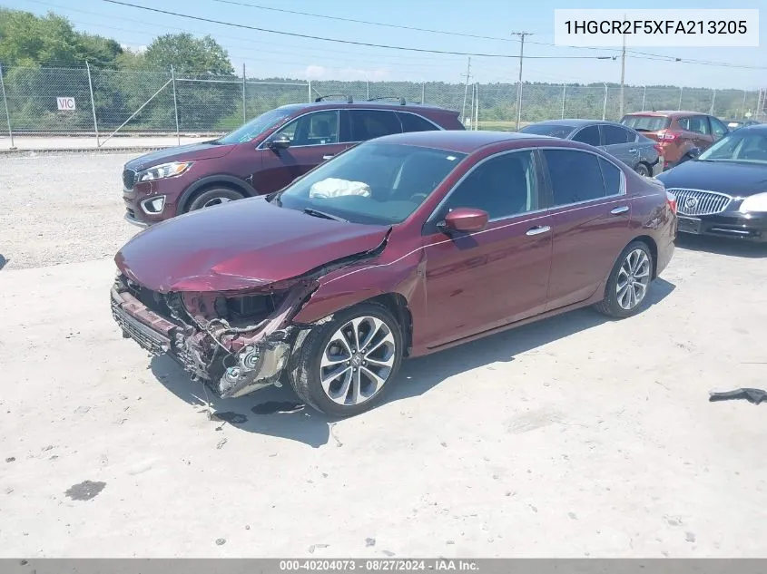 2015 Honda Accord Sport VIN: 1HGCR2F5XFA213205 Lot: 40204073