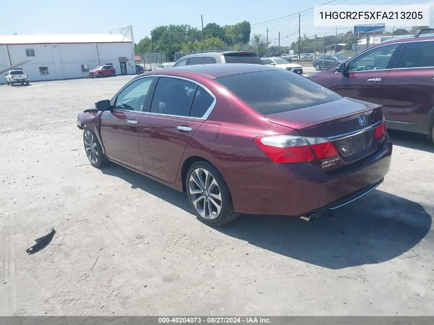 2015 Honda Accord Sport VIN: 1HGCR2F5XFA213205 Lot: 40204073