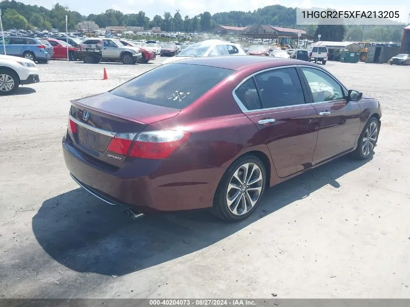 2015 Honda Accord Sport VIN: 1HGCR2F5XFA213205 Lot: 40204073