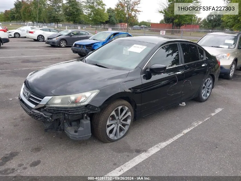 1HGCR2F53FA227303 2015 Honda Accord Sport