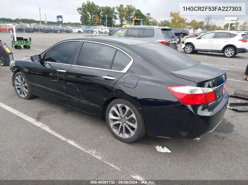 1HGCR2F53FA227303 2015 Honda Accord Sport