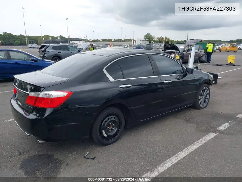 1HGCR2F53FA227303 2015 Honda Accord Sport