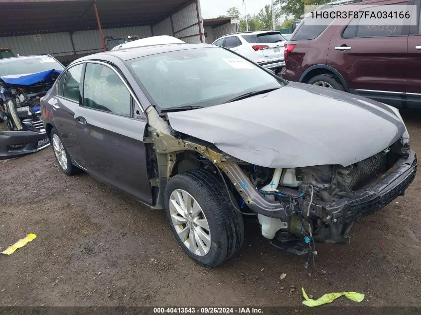 2015 Honda Accord Ex-L V-6 VIN: 1HGCR3F87FA034166 Lot: 40413543