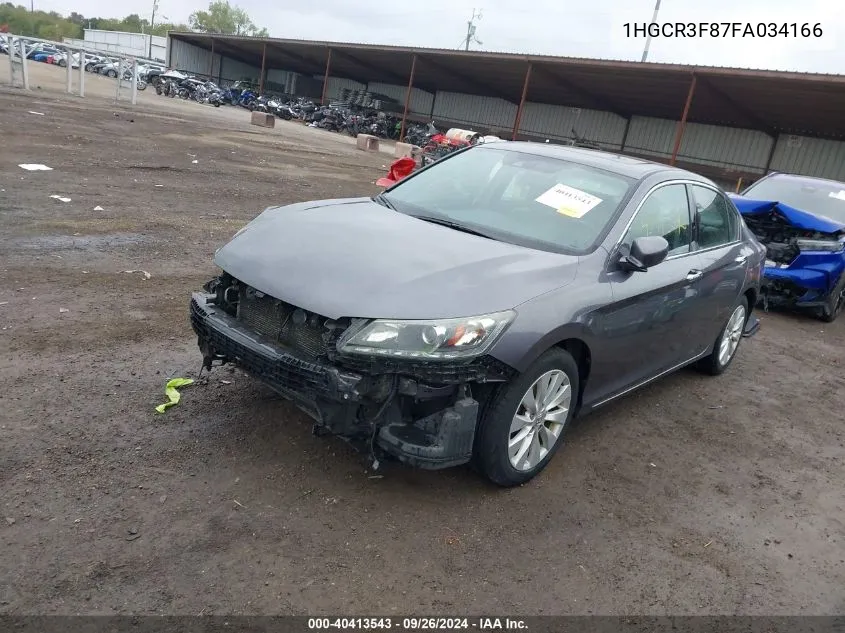 2015 Honda Accord Ex-L V-6 VIN: 1HGCR3F87FA034166 Lot: 40413543