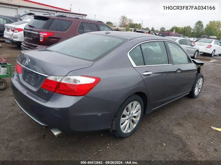 2015 Honda Accord Ex-L V-6 VIN: 1HGCR3F87FA034166 Lot: 40413543