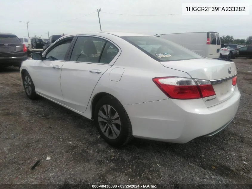 2015 Honda Accord Lx VIN: 1HGCR2F39FA233282 Lot: 40430898