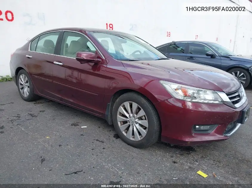 1HGCR3F95FA020002 2015 Honda Accord Touring