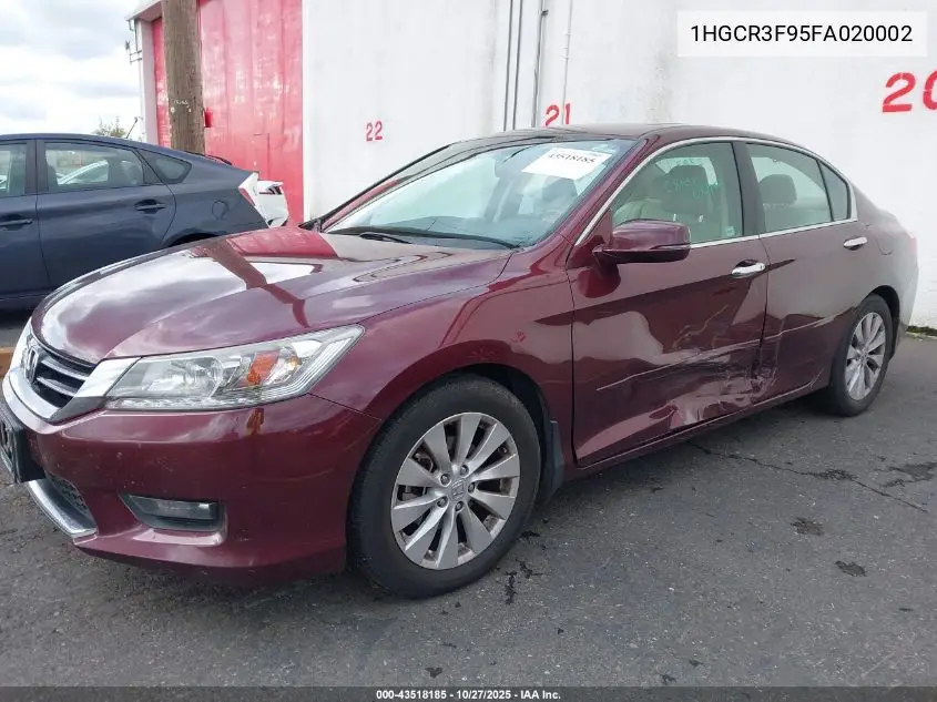 1HGCR3F95FA020002 2015 Honda Accord Touring