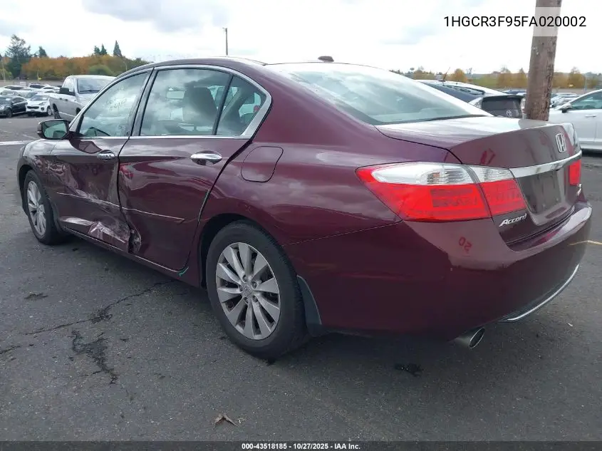1HGCR3F95FA020002 2015 Honda Accord Touring