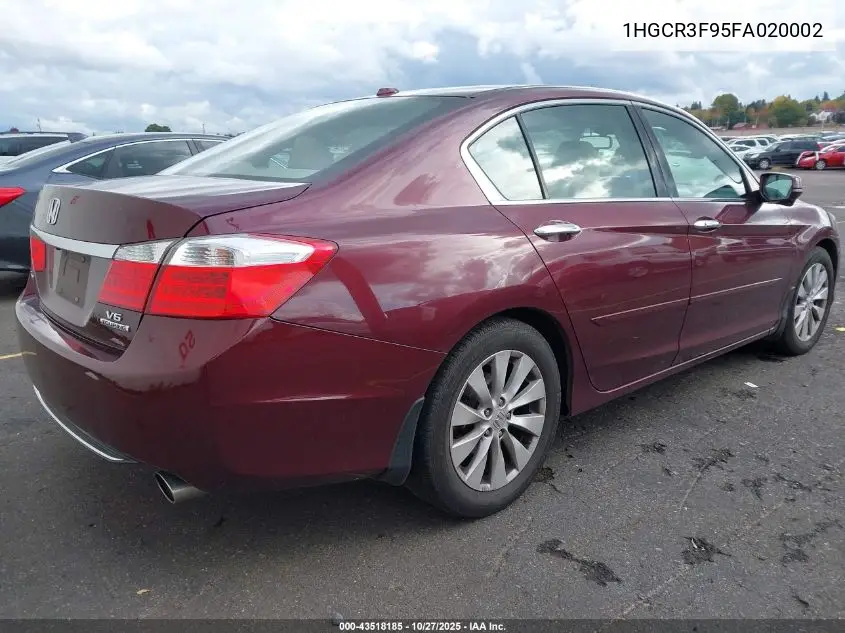 1HGCR3F95FA020002 2015 Honda Accord Touring