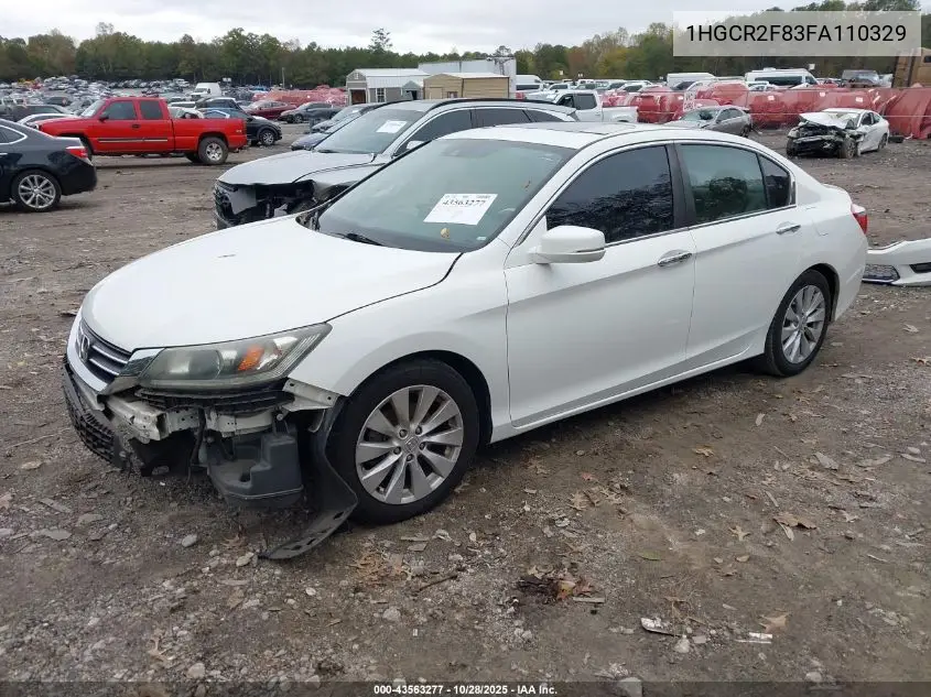 1HGCR2F83FA110329 2015 Honda Accord Ex-L
