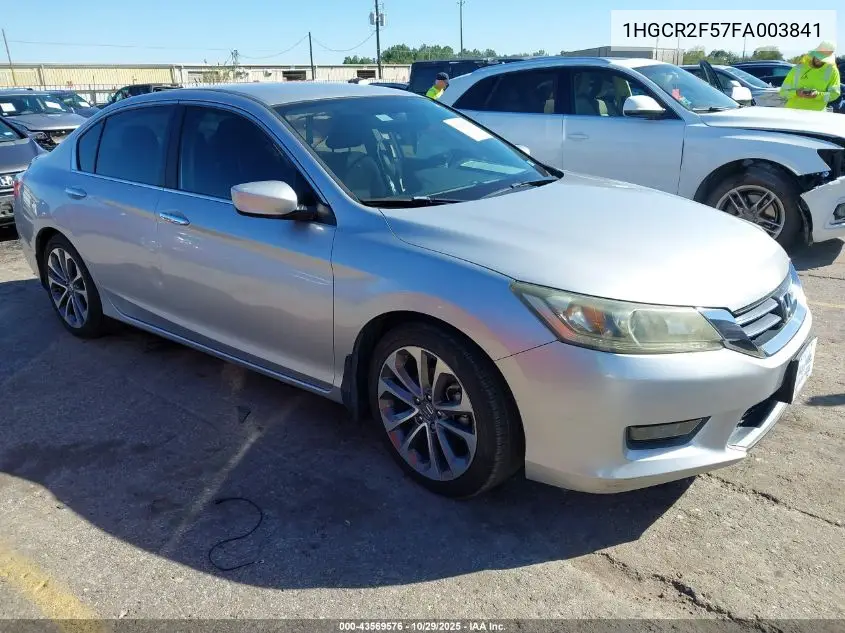 1HGCR2F57FA003841 2015 Honda Accord Sport