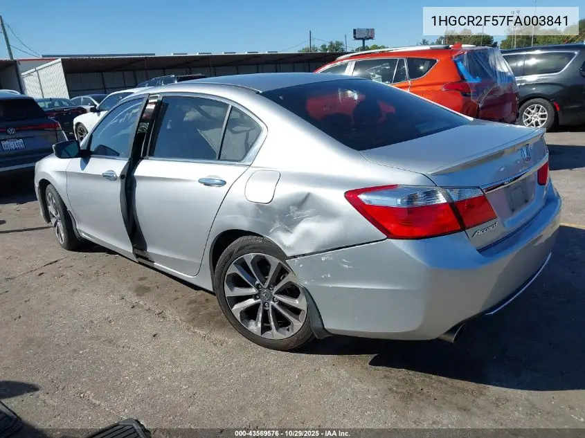 1HGCR2F57FA003841 2015 Honda Accord Sport