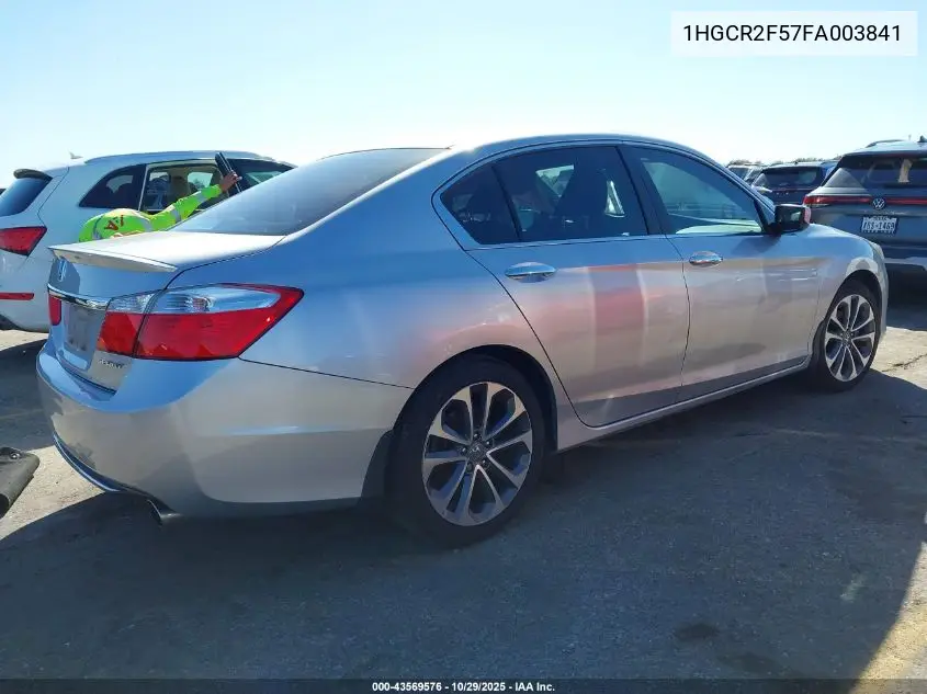 1HGCR2F57FA003841 2015 Honda Accord Sport