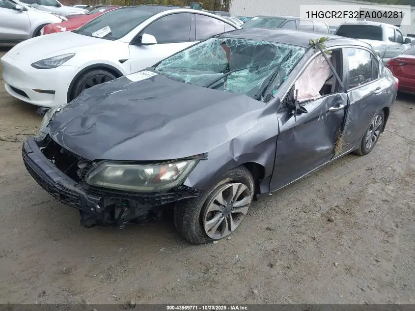 1HGCR2F32FA004281 2015 Honda Accord Lx