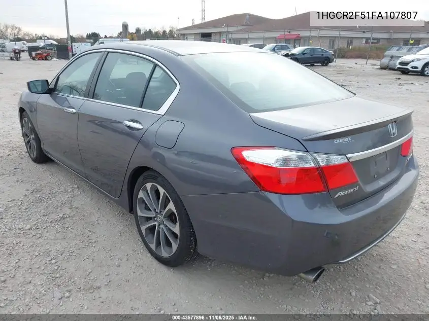 1HGCR2F51FA107807 2015 Honda Accord Sport