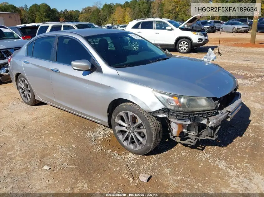 1HGCR2F5XFA189634 2015 Honda Accord Sport