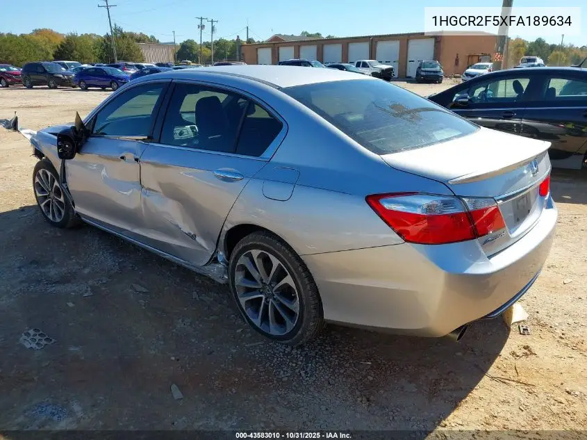 1HGCR2F5XFA189634 2015 Honda Accord Sport