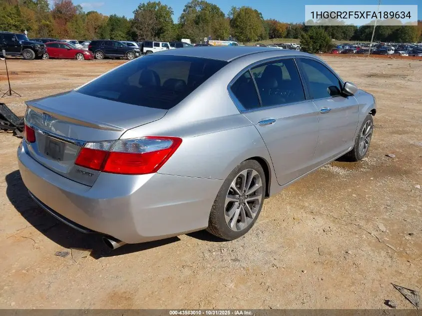 1HGCR2F5XFA189634 2015 Honda Accord Sport