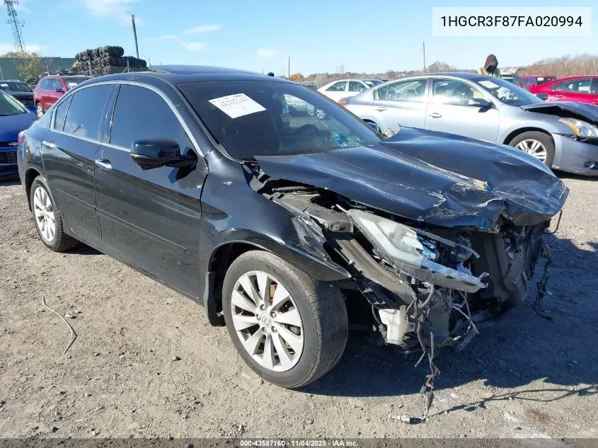 1HGCR3F87FA020994 2015 Honda Accord Ex-L V-6