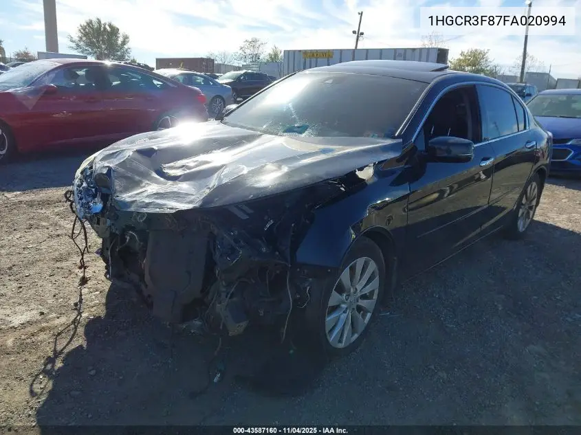 1HGCR3F87FA020994 2015 Honda Accord Ex-L V-6