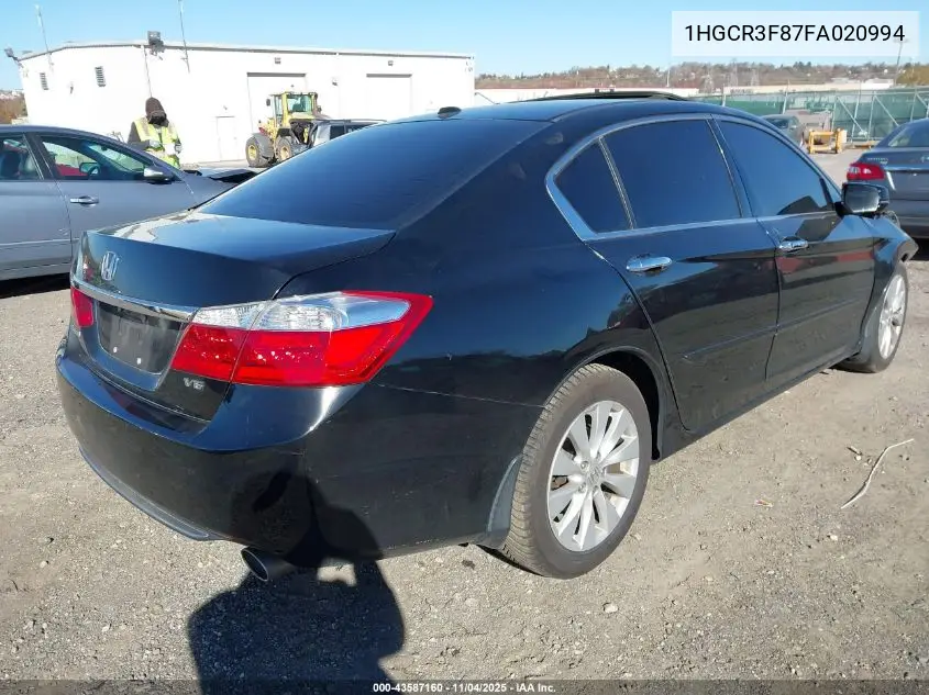 1HGCR3F87FA020994 2015 Honda Accord Ex-L V-6