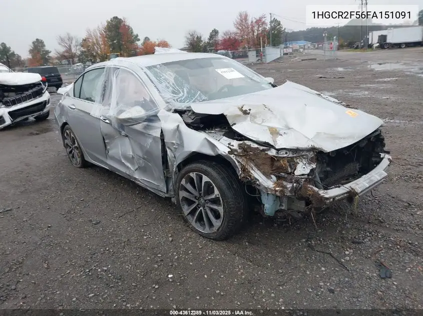 1HGCR2F56FA151091 2015 Honda Accord Sport