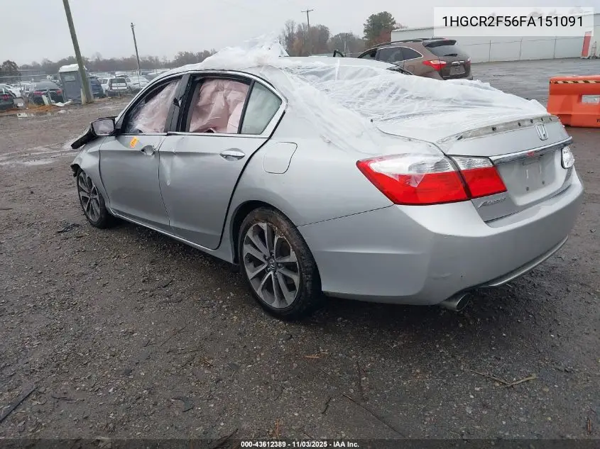 1HGCR2F56FA151091 2015 Honda Accord Sport